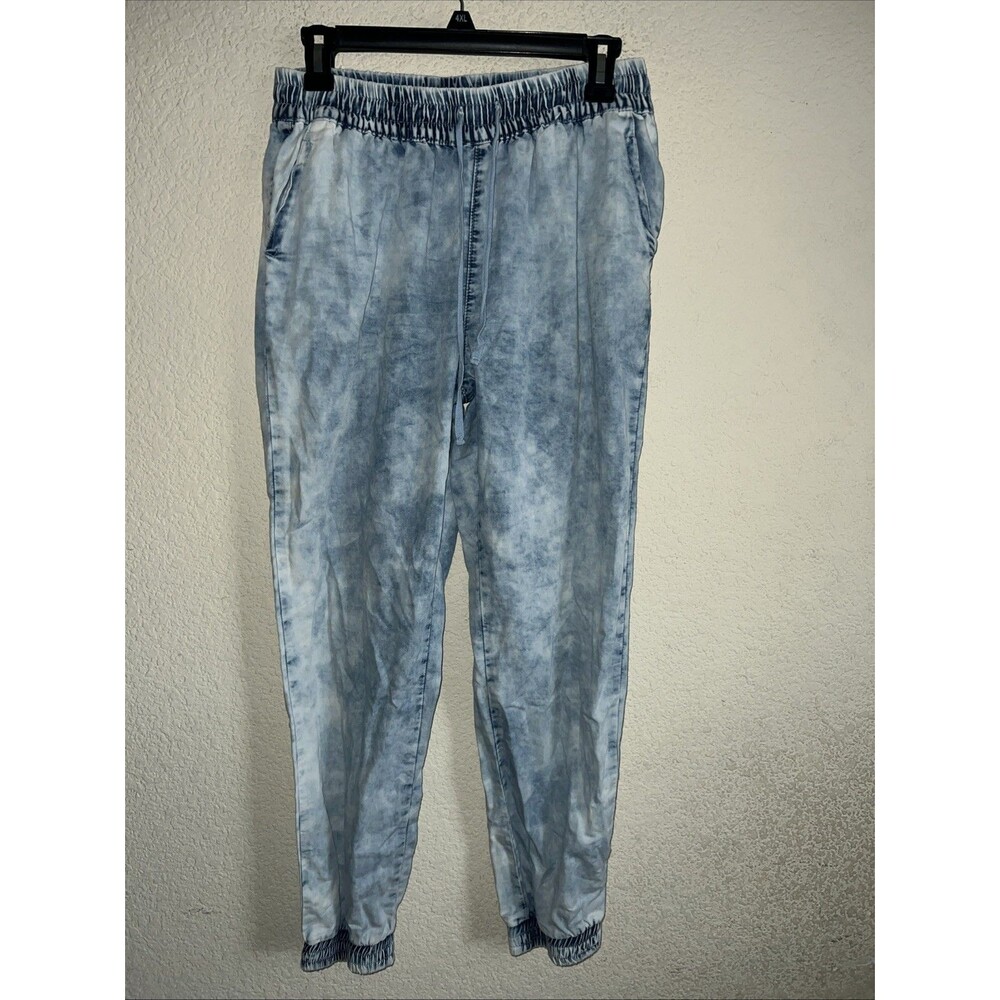 BLUE SPICE Washed Jogger Pull on pants elastic waist Soft slouch casual City L